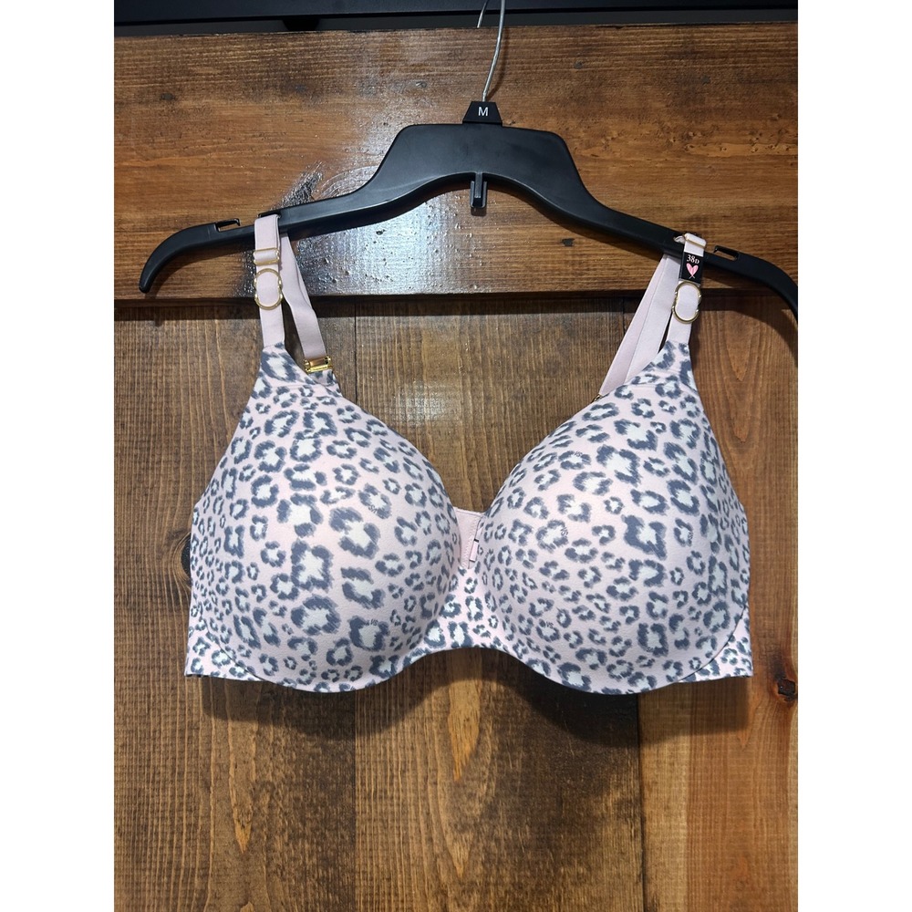 Victoria's Secret Incredible Lined Perfect Coverage Bra Pink Leopard 38D